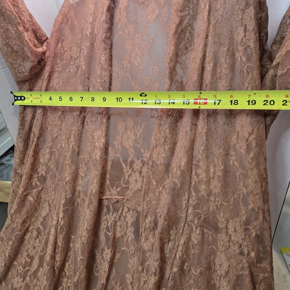 Brown Layered Lace Boho Romantic Duster Coat 2x Or‎ 3x Made In USA Western Ranch - Picture 14 of 14